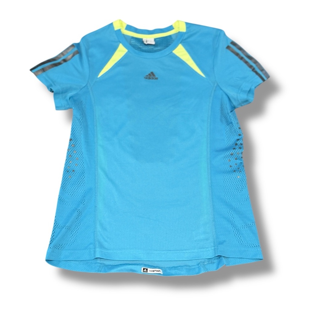 Adidas Adistar Women's S/M Top Turquoise w/ Neon Yellow Highlights Running Y2K